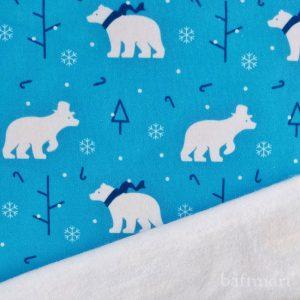 پارچه زمستانی دورس سه نخ طرح خرس قطبی و برف