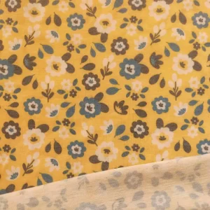 تریکو یکرو و دورو گلدار زمینه زرد کد ۴۰۲۱۰۵۳