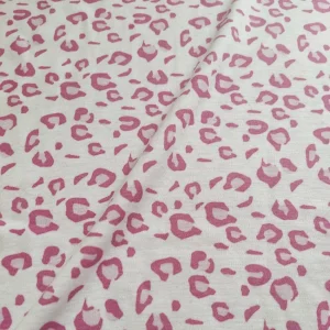 پارچه تریکو طرح پلنگی صورتی