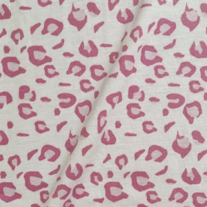 پارچه تریکو طرح پلنگی صورتی