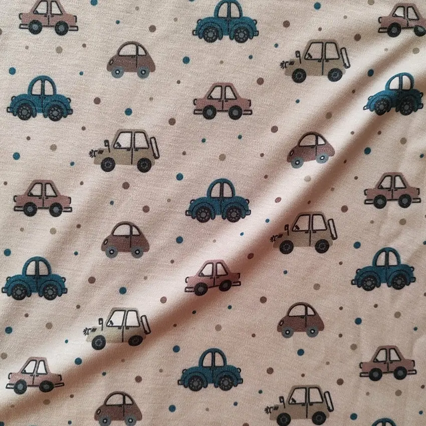 پارچه تریکو پنبه ترکیبی طرح ماشین کد 4041039