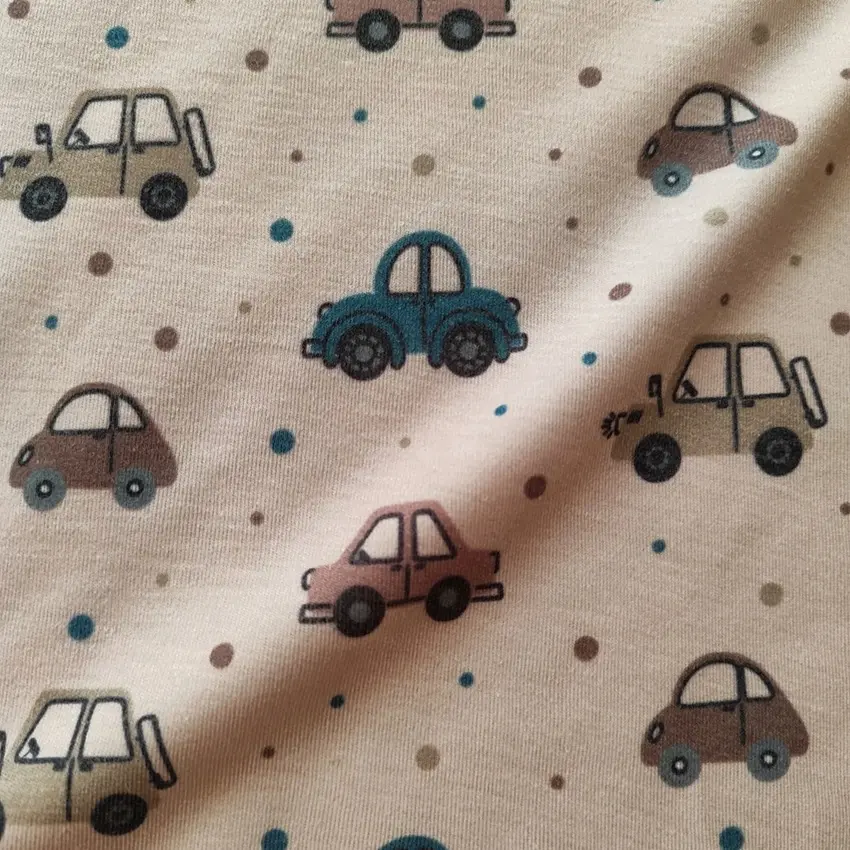 پارچه تریکو پنبه ترکیبی طرح ماشین کد 4041039