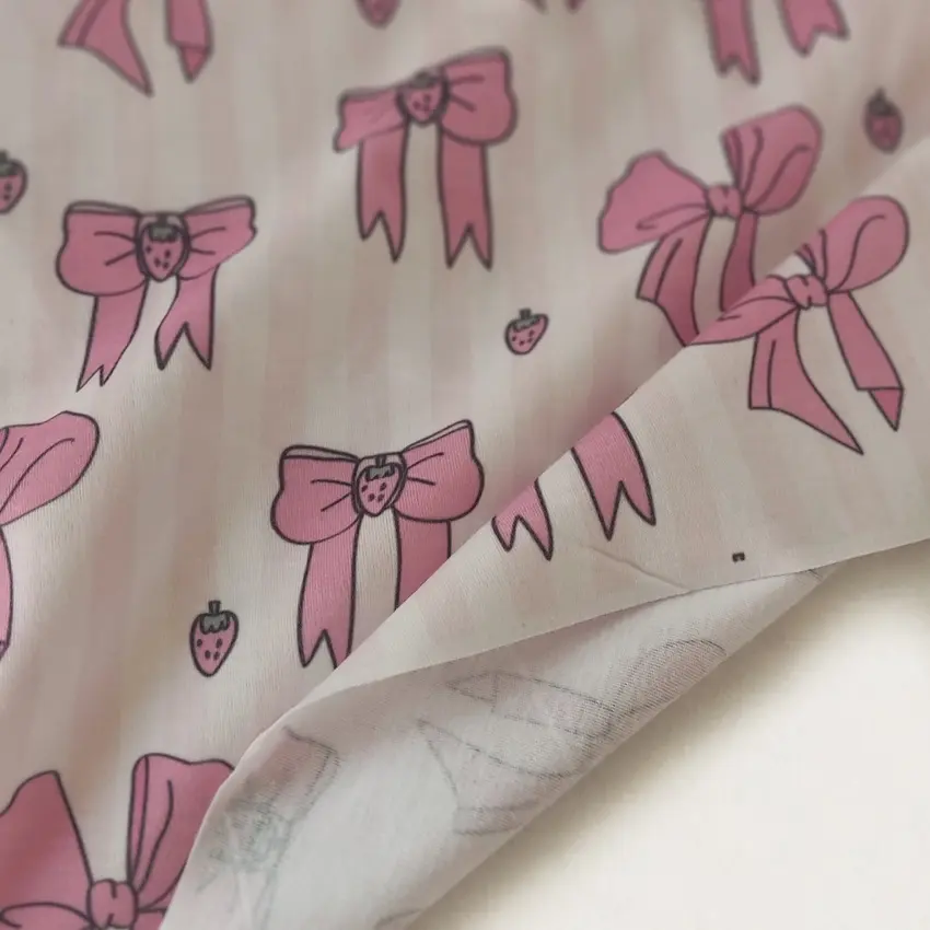 پارچه تریکو طرح راه راه روبان پاپیون