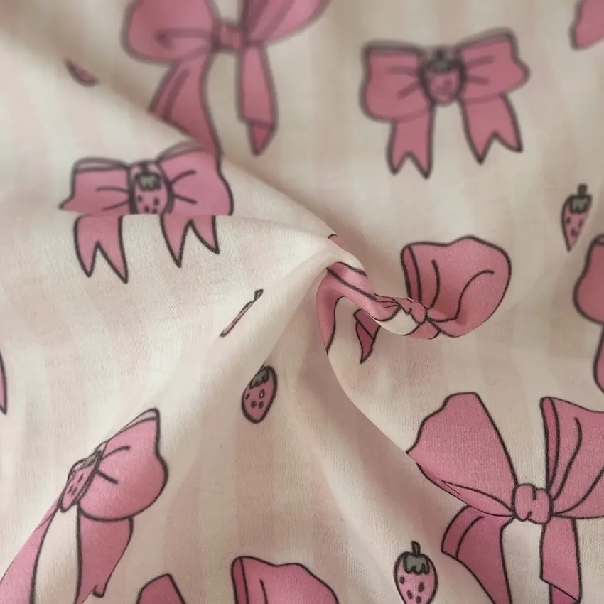 پارچه تریکو طرح راه راه روبان پاپیون