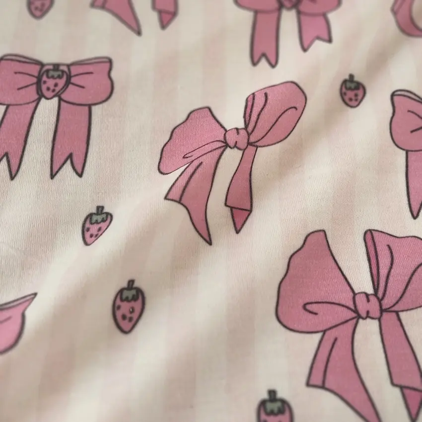 پارچه تریکو طرح راه راه روبان پاپیون