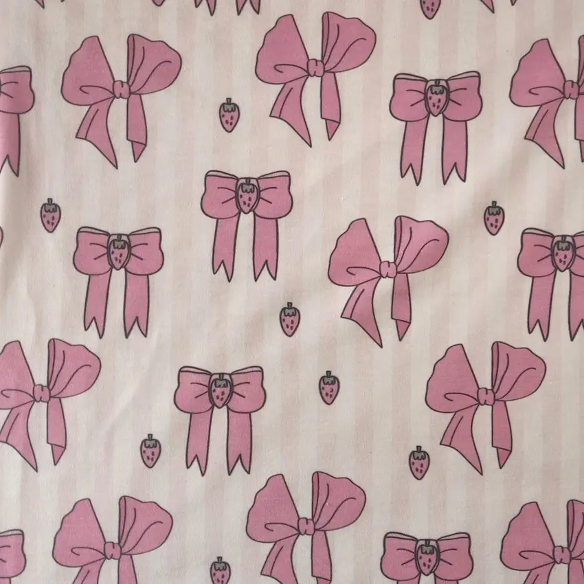 پارچه تریکو طرح راه راه روبان پاپیون