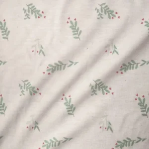 پارچه تریکو طرح برگ سبز کد ۴۰۴۱۰۵۰