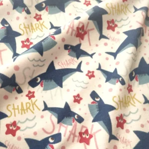 پارچه تریکو طرح شارک و ستاره دریایی